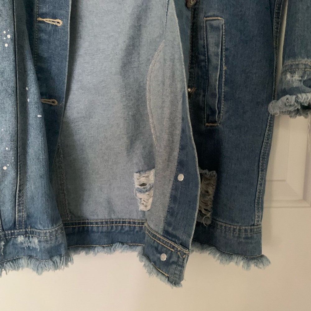 Nasty Gal Distressed Oversized Denim Jacket - Picture 7 of 7